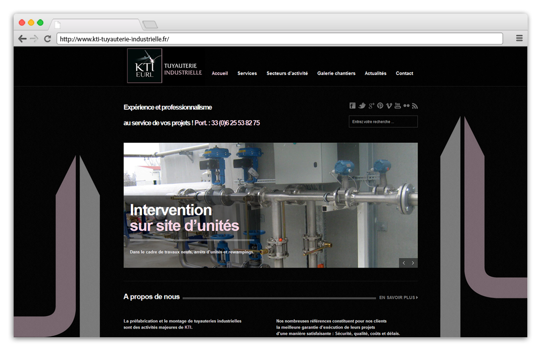 Création site internet KTI tuyauteries industrielles