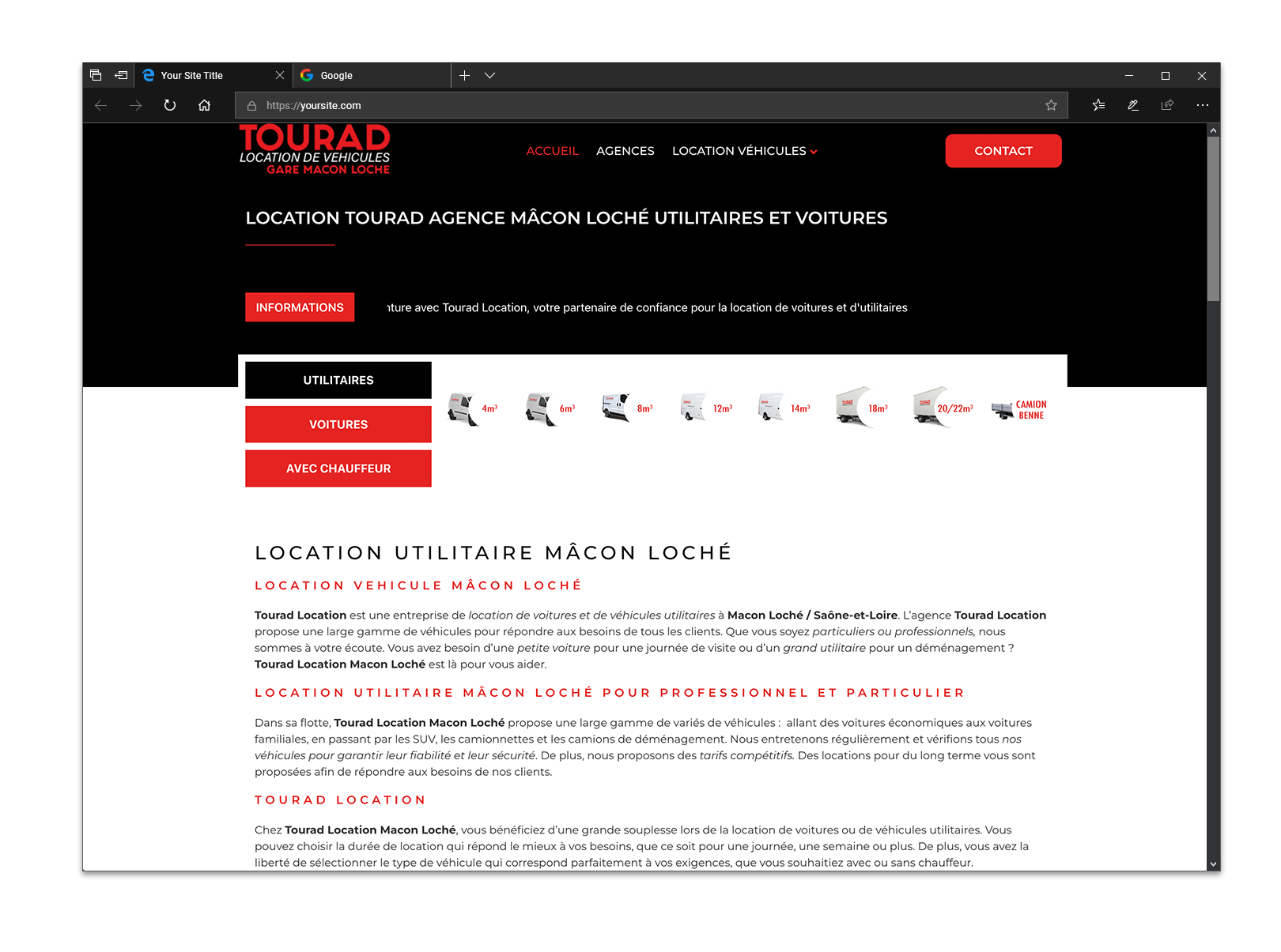 Location Tourad agence Macon Loché utilitaires et voitures